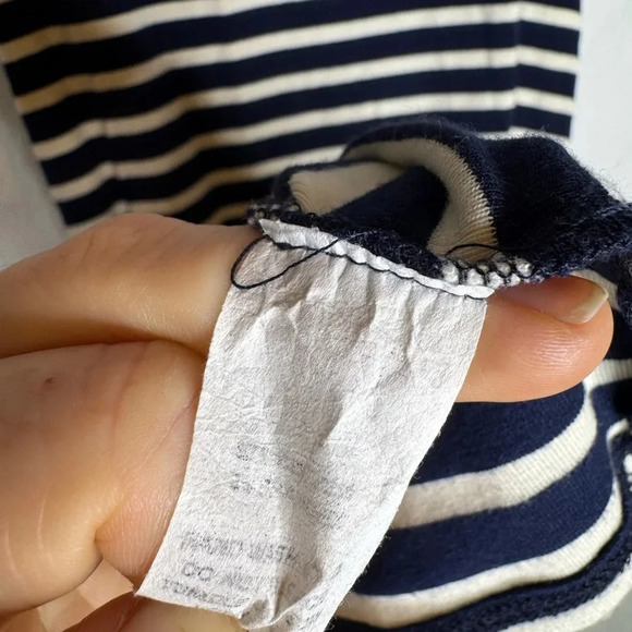 Monteau Navy Blue White Striped Nautical Midi Bodycon Dress Size Small - Picture 4 of 4